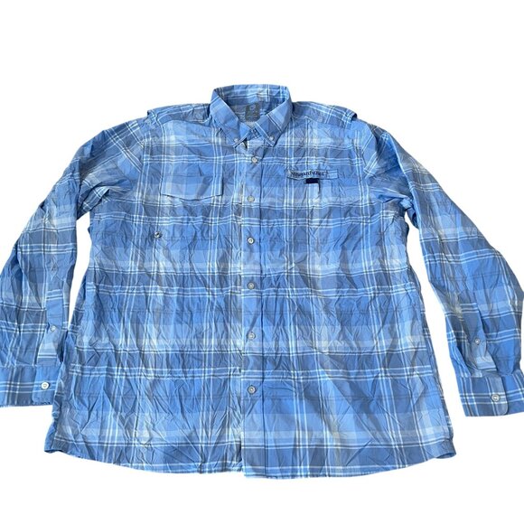 Vineyard Vines Harbor Shirt Men's Size XL Blue Plaid Fishing Boating Ventilated - Picture 1 of 5